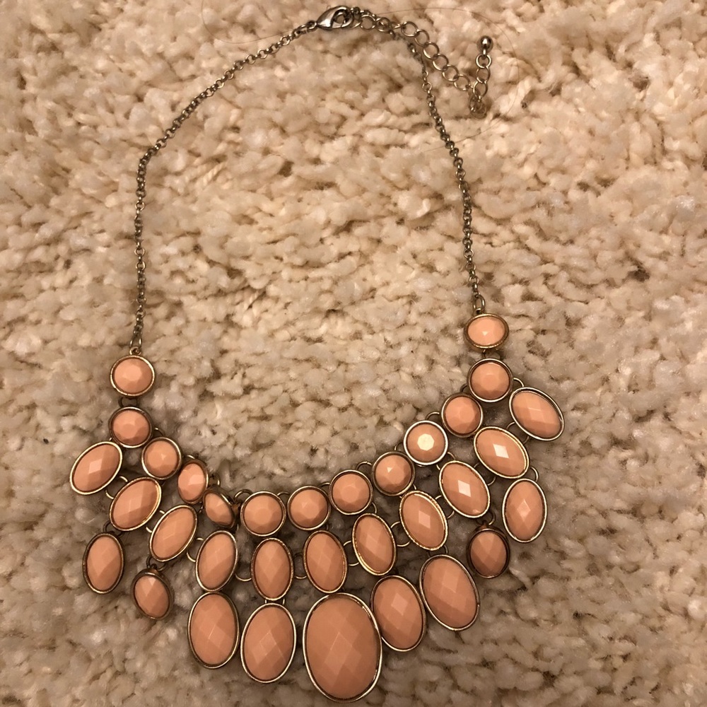 Light coral/pink statement necklace